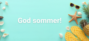 Sommerlig bannerbilde med teksten God sommer!